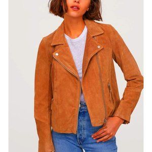 H&M Tan Suede Biker Jacket